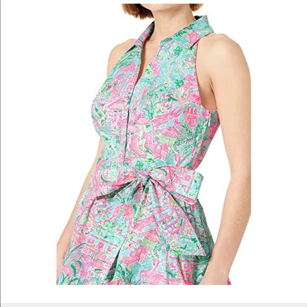 NWT LILLY PULITZER Trisha Stretch Shift Dress Bali Blue Spotted On Worth - Picture 4 of 4